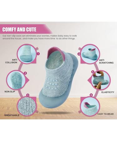 Dookeh Baby Shoes - Non Slip Soft Sole Sneakers for Boys and Girls | Toddler Infant Sock Shoes 6-9 Months | Gray - Buy Online on GoSupps.com
