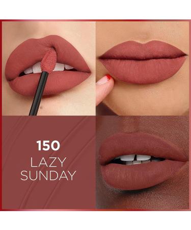 L'Oreal Paris Infallible Matte Liquid Lipstick Lazy Sunday 150 - Hyaluronic Acid Infused, 16HR Wear, 0.17 Fl Oz - Buy Online on GoSupps.com