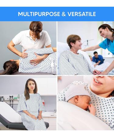 Prime Hospital Gown for Men and Women - Soft Cotton Blend - Wrinkle-Free - Fits Up to 2XL - Multipurpose Patient Gown - Reusable & Washable - Buy Online on GoSupps.com