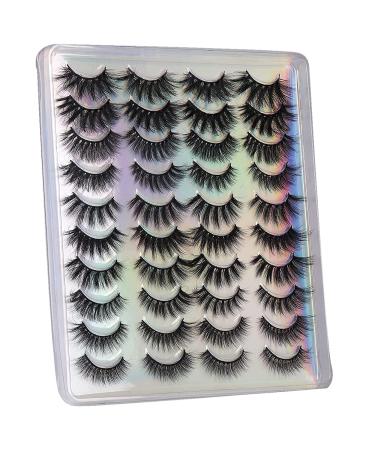 Boahankuke D False Eyelashes Multipack - 20 Pairs, 10 Styles | Natural Wispy Look, 18-20mm 3D Fluffy Crossed Faux Mink Lashes Pack for Cat eye & Round Shape - Buy Online on GoSupps.com
