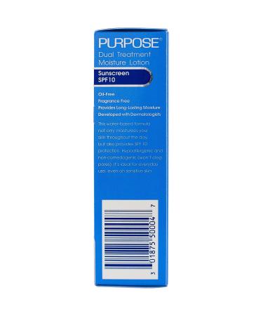 Purpose Dual Treatment Moisture Lotion SPF 10 - 4 oz - Buy Online on GoSupps.com