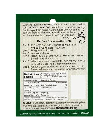Wiley's Corn Boil Seasoning - 2 Packets, 3.8oz Each - Buy Online on GoSupps.com