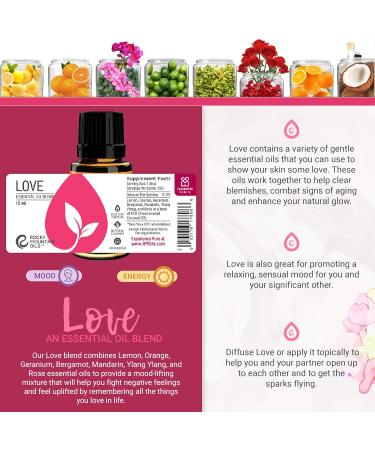 Rocky Mountain Oils Love Essential Oil Blend 15ml - 100% Pure Natural Aromatherapy Oil for Skin Care & Massage - Warm Floral Fruity Aroma - Buy Online on GoSupps.com