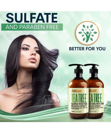 Tea Tree Shampoo & Conditioner Set - Sulfate Free, Anti-Dandruff Scalp Treatment for Dry, Flaky Skin - Men and Women - Buy Online on GoSupps.com