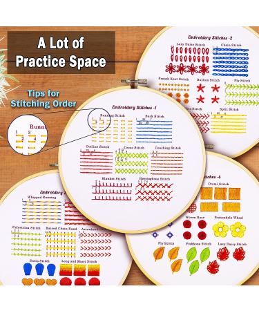 Bradove 4 Piece Embroidery Stitches Practice Kit for Beginners - Includes Patterns for Adults and Kids - Buy Online on GoSupps.com