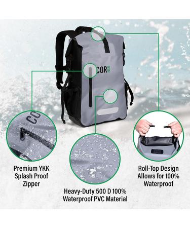 COR Surf Waterproof Dry Bag Backpack with Padded Laptop Sleeve 25L & 40L Heavy Duty Roll-Top Pack Green 25L - Buy Online on GoSupps.com