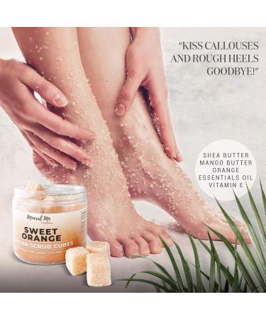 Body Scrub Exfoliator - 12oz SWEET ORANGE/Coconut Sugar scrub cubes w/Mango Butter & Shea butter- Ultra Hydrating & Moisturizing - Natural & Organic for all body - For hands arms legs elbow foot - Buy Online on GoSupps.com