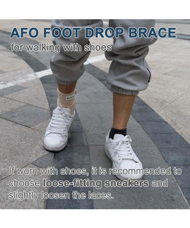 Upgraded Drop Foot Brace for Walking - Adjustable AFO with Dual Forefoot Support Plates for Men & Women | Ideal for TBI ALS MS Bone Fracture (Beige Left S/M - Buy Online on GoSupps.com