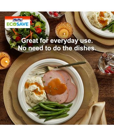 "Hefty ECOSAVE Compostable Disposable Paper Plates Dinner 10" 125 Count - Buy Online on GoSupps.com