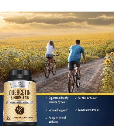 Premium Quercetin & Bromelain Supplement - Immune & Cardiovascular Support - 1000mg Quercetin - 60 Capsules - Buy Online on GoSupps.com