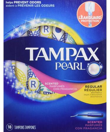 Tampax Pearl Tampons Fresh Scent - Regular - 18 ct Blue
