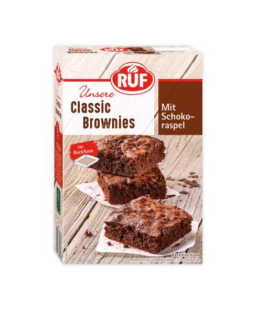 Ruf american chocolate brownies juicy chocolate brownies with chocolate pieces and baking pan recipe tip for cheesecake brownies vegan 8 Pack (8x366g) Classic_Brownies