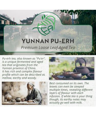 Yunnan Pu-Erh Premium Loose Leaf Black Tea - Fermented and Aged Chinese Tea (100g) - Buy Online on GoSupps.com