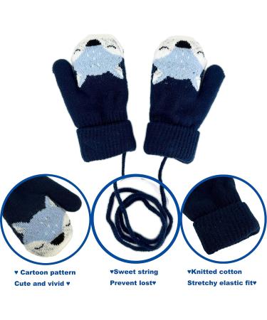 BEISIJIA Toddler Kids Warm Knitted Mittens - Cute Cartoon Gloves for 1-4 Years - Navy Blue - Buy Online on GoSupps.com