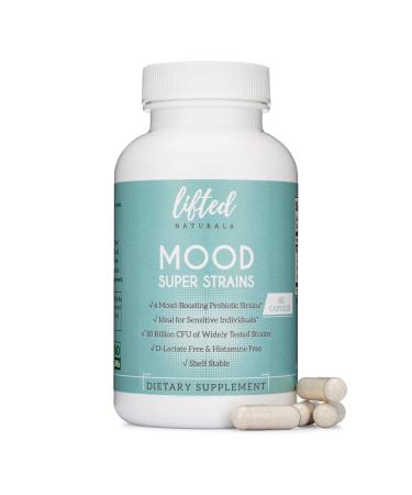 Probiotics - Mood Super Strains Probiotic - Naturally Supports Digestion & Mood - Histamine-Free Probiotics w/L Rhamnosus GG, Shelf Stable Probiotic Supplement, 60 Day Supply, Non-GMO, Vegan - Buy Online on GoSupps.com
