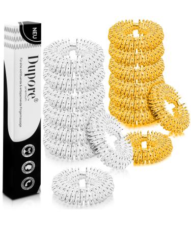 Dupore Premium Acupressure Ring 14er Set - Novelry 2024 - Battery Rings Stress ring - Finger massage ring - For sustainable more relaxation - Acupressure ring - Anti Stress Finger Massage Skill Rings Gold - Silver - Buy Online on GoSupps.com