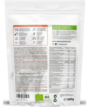 Alpenpower Bio Whey Protein Apple Strudel 1 kg - 100% Natural & Additive-Free CFM Protein Powder from Organic Alpine Milk - Buy Online on GoSupps.com