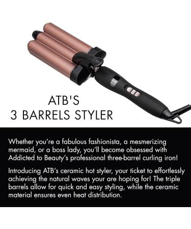 3 Barrel Deep Hair Waver - Combat Frizz & Add Shine for Beachy Waves | Ceramic Curler with Adjustable Temperature | Create Stunning Wave Styles - Buy Online on GoSupps.com