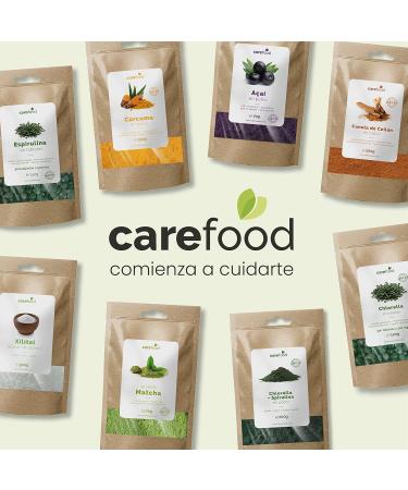 Carefood - Organic Spirulina Powder - 100% Organic Superfood Suitable for Vegans - Natural Super Food with High Nutrient Content and Satietogenic Effect - 200g - Buy Online on GoSupps.com