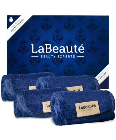 Lab aut Microfiber Makeup Towels - 4 Pack (21x21 cm) Washable & Reusable Facial Cleaning Pads - Dark Blue Makeup Remover - Buy Online on GoSupps.com