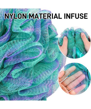 4 Pack XL Soft Nylon Loofah Bath Sponge for Exfoliating Shower Scrubber - Men and Women Beauty Bathing Accessory Set - Buy Online on GoSupps.com