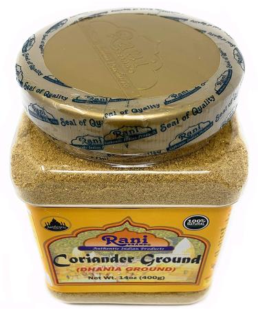 Rani Coriander Ground Powder 14oz (400g) PET Jar - All Natural, Salt-Free, Vegan | Gluten Friendly - Buy Online on GoSupps.com