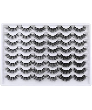 24 Pairs Mink Fluffy False Eyelashes 20MM Wispy Thick Volume D Curl - Multipack of A-Fluffy 6 Styles - Buy Online on GoSupps.com