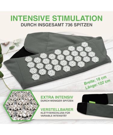 Backlaxx Acupressure Belt for Back Pain Relief | Adjustable Support - Ideal for Home & On-the-Go | Slate Gray - Buy Online on GoSupps.com