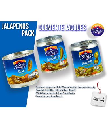 Jalapenos Chilli Pods - Pack of 2 | 220g Sharp Whole Pods from Mexico | Clemente Jacques - Buy Online on GoSupps.com