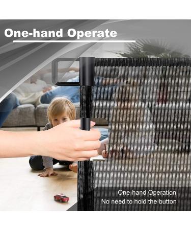 Retractable Baby Gate Dog Gate - Wiscky Extra Wide Safety Gates 33" Tall  Extends to 59" Wide  Easy to Roll and Latch Dogs Gate for Doorways  Stairs  Hallways  Deck  Banisters Indoor/Outdoor (Black) 33x59 Inch Black - Buy Online on GoSupps.com