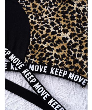 dPois Kids Girls' Leopard Gymnastics Outfit Set - Racerback Tank Top and Shorts | Dance and Workout Tracksuit for Girls Size 6 - Buy Online on GoSupps.com