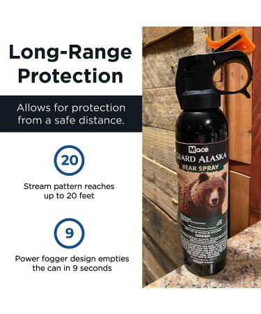 Personal Security Products Mace Brand Guard Alaska Maximum Strength Bear Spray  20 Powerful Pepper Spray  Mace Spray Self-Defense for Hiking, Camping, and Other Outdoor Activities, Made in USA - Buy Online on GoSupps.com