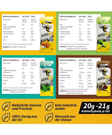 Aerobee Energy Gel Classic Tasting Package - 100% Natural Honey Energy Gel for Endurance Sports (4x26g) - Buy Online on GoSupps.com