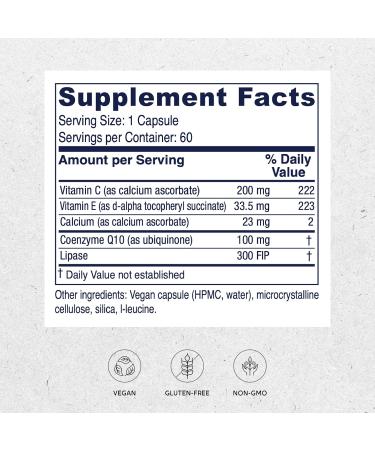Vitanica CoQ10 Extra 100mg - Natural Non-GMO Vegan Supplement | 60 Capsules for Energy & Heart Health - Buy Online on GoSupps.com