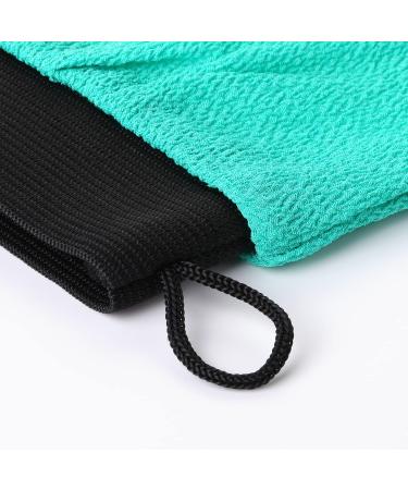VALITIC Korean Style Exfoliating Gloves - 2 Pairs (Black & Turquoise) for Shower or Bath - Buy Online on GoSupps.com
