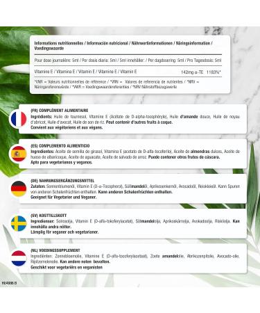 Vitamin E Oil 211iu | 2 Pack | 236 mL | High Strength Vegan Food Supplement | Natural Vitamin E Oil | By Horbaach 118 ml (Pack of 2) - Buy Online on GoSupps.com