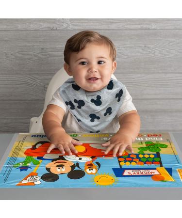 Disney Neat Solutions Mickey Mouse Infant Scarf Bib 3 Pack with Teether - Grey Heather Mickey Mouse Design - Buy Online on GoSupps.com