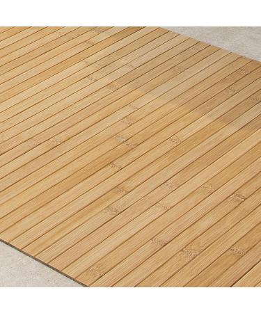 Buy DE-COmmerce Bamboo Bath Mat Set of 3 - Non-Slip Wooden Rug for Bathroom in Nature Color - Buy Online on GoSupps.com