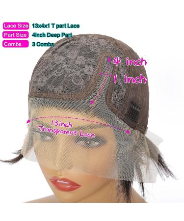 Safihair Short Pixie Cut Bob Wig | Human Hair Lace Frontal Wig T Part Transparent Lace | Angel Grace Natural Hairline | T1B/27 - Buy Online on GoSupps.com