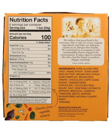 MADEGOOD Organic Sweet & Salty Granola Bars - 6 Count, 5.1 oz | Healthy Snack Option - Buy Online on GoSupps.com