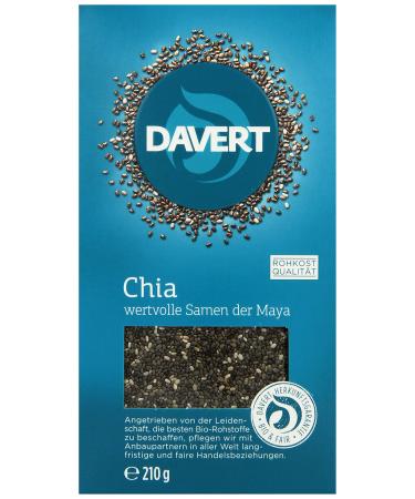 Davert Chia Seeds Pack of 2 (2 x 210 g) - Organic 210 g (Pack of 2)