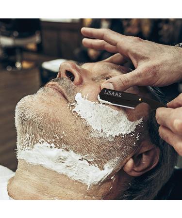 Premium Black Straight Razor for Men | 10 Stainless Steel Blades | Classic Shaving Tool | Professional Barber Supplies | 4.8in Quality Design - Buy Online on GoSupps.com