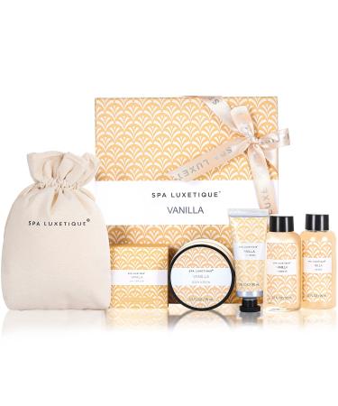 Spa Luxetique Women's Care Set 6 x Bath and Care Boxes Vanilla Gift Set Including Hand Cream Shower Gel Foaming Bath B