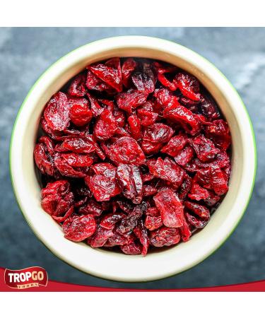 Tropgo Dried Cranberries 190g - Dried Fruit in Resealable and Recyclable Tub - Quick Energy Boost & Wholesome Trail Mix - Ready-to-Eat Dehydrated Fruit Snacks for Kids and Adults - Buy Online on GoSupps.com