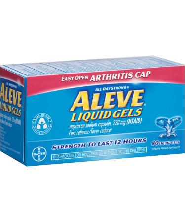 Aleve Liquid Gels with Easy Open Arthritis Cap 220mg - 80 Count | Fast Pain Relief - Buy Online on GoSupps.com