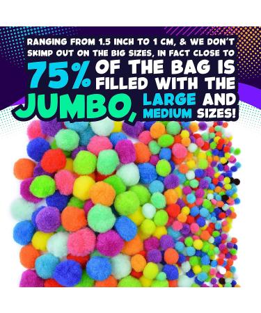 410-Piece Jumbo Pom Poms Craft Supplies Set with Googly Eyes - Assorted Large and Small Fuzzy Pompoms in Various Colors - Buy Online on GoSupps.com