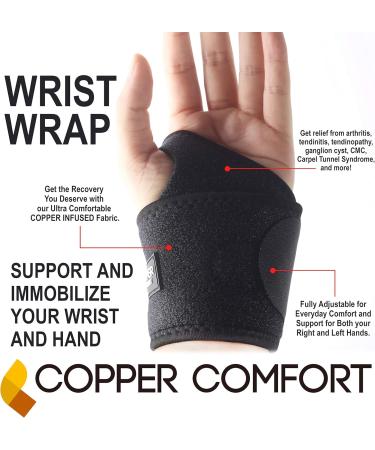 Lined Wrist Support Glove - Adjustable Pain Relief for Joints & Tendons | High Copper Content for Arthritis & Tendonitis - Free Size - Buy Online on GoSupps.com