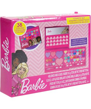 Townley Girl Barbie Beauty Compact Set - 28 Eye Shadows, 6 Lip Gloss, 4 Blushes | Makeup Kit for Kids Girls 6+ | Ideal for Parties, Sleepovers, Makeovers - Buy Online on GoSupps.com