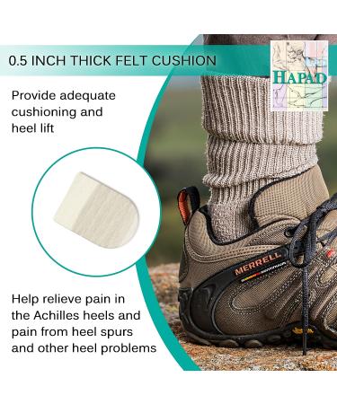 Hapad Heel Lifts for Plantar Fasciitis Relief - 2.5 x 1/2 Stick-on Heel Pads for Men and Women - 1 Pair - Buy Online on GoSupps.com