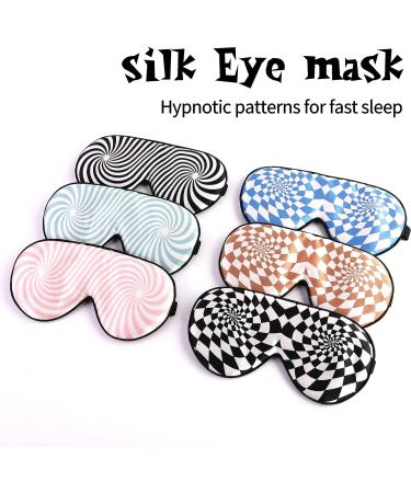 Townssilk 100% Silk Sleep Mask with Adjustable Strap - Ultimate Sleeping Aid | Dizzying Squares-Black - Buy Online on GoSupps.com